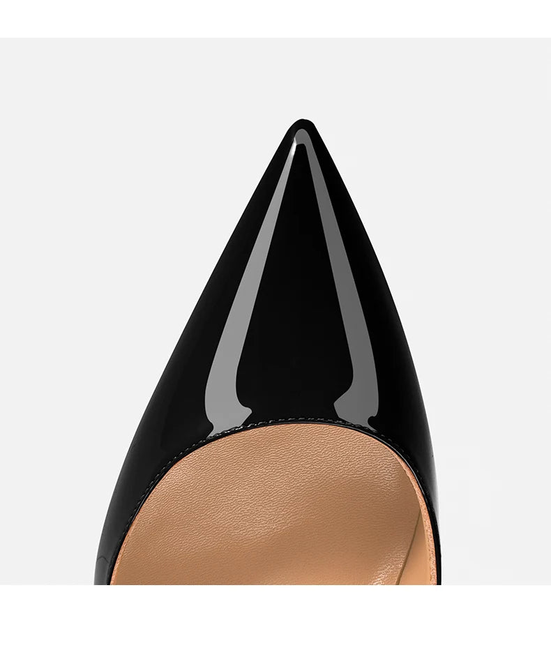 Women's elegant high heel shoes Luxury Brand Black Women heels shoes woman 2025 trend Red Shiny Bottoms Pointed Toe Sexy Pumps