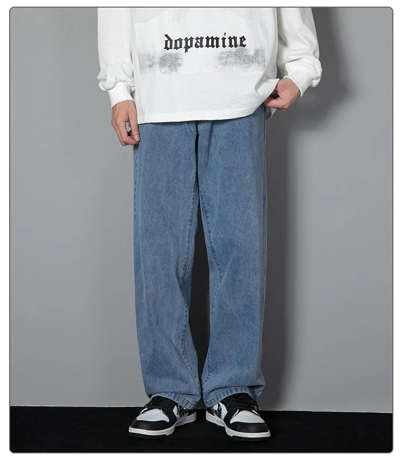 KFashion Classic Gerade Jeans - Weites Bein Einfarbig Blau