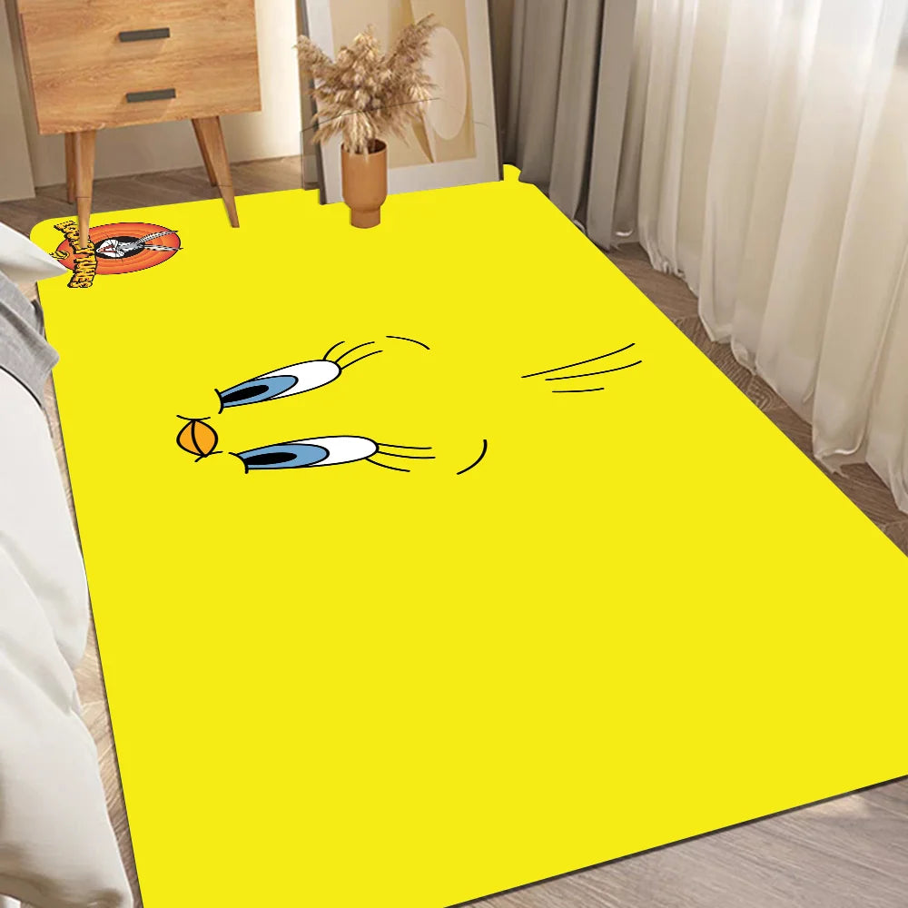 Yellow Cartoon T-Tweetys Bird Room Mats Cheaper Anti-slip Modern Living Room Balcony Printed Welcome Rug