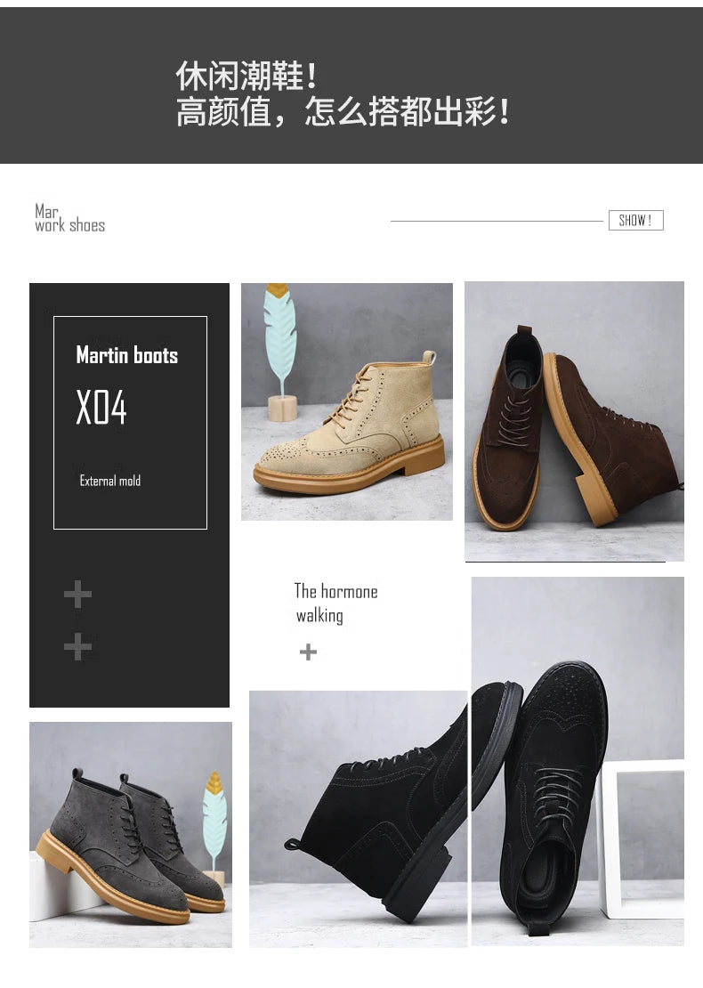 YEISNDOOCN N Vintage Echtes Leder Stiefel - Knöchelhoher Schaft Schnürverschluss Obermaterial Leder