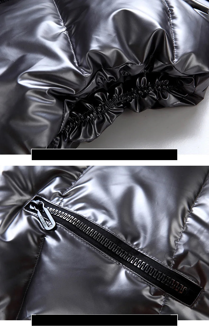 OLEKID 240805 Glänzende Weste Mit Kapuze - Größe 3-20 Jahre, Unisex, Wasserabweisend