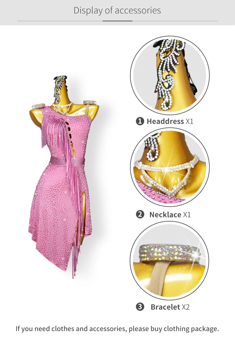 Elegante Partykleider Für Frauen 2025 Neu Lateinische Tanzkleidung Sexy Tanzkleidung Kostüm Linie Rock Kinder Mädchen Bühne Sport Anzug Anpassbar