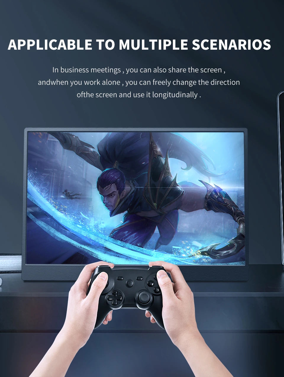 HGFRTEE 14.1inch Portable Monitor Touch Screen 400cd/m² Laptop Second Screen Dispaly HDMI-Compatible For Switch PS4/5