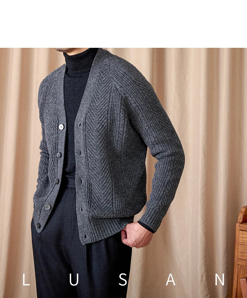 Heritage Vintage Wollcardigan V-Ausschnitt - Slim, Warm LXL