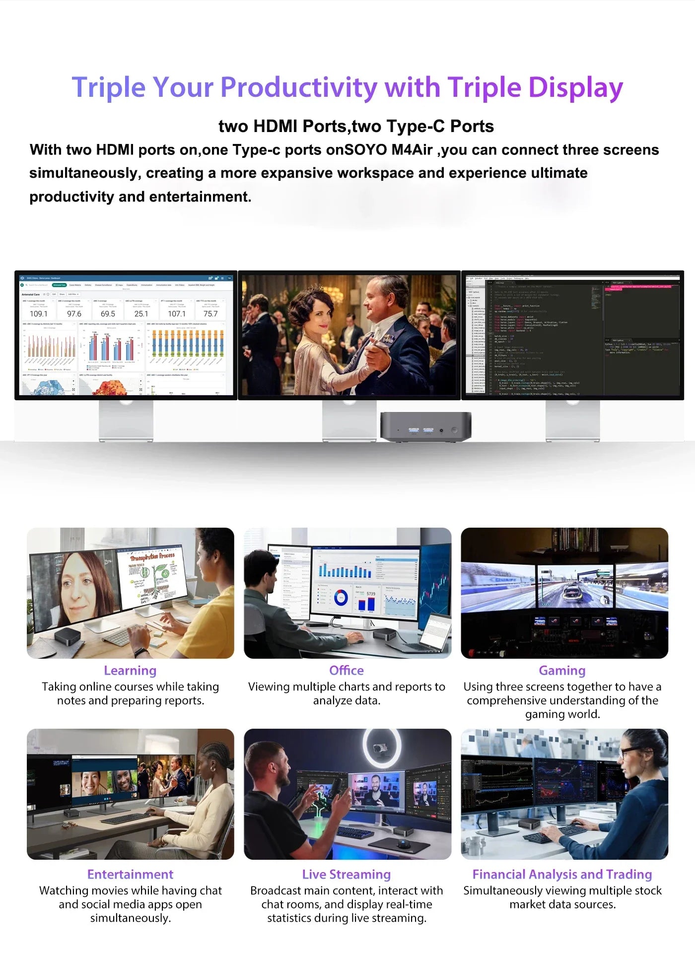 SOYO M4 Air Intel N95 - 16 GB RAM, 512 GB SSD, Mini-PC