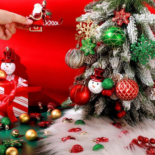 Choice GQ498 Weihnachtskugel Set - 36 Stk, Durchmesser 3-6 cm