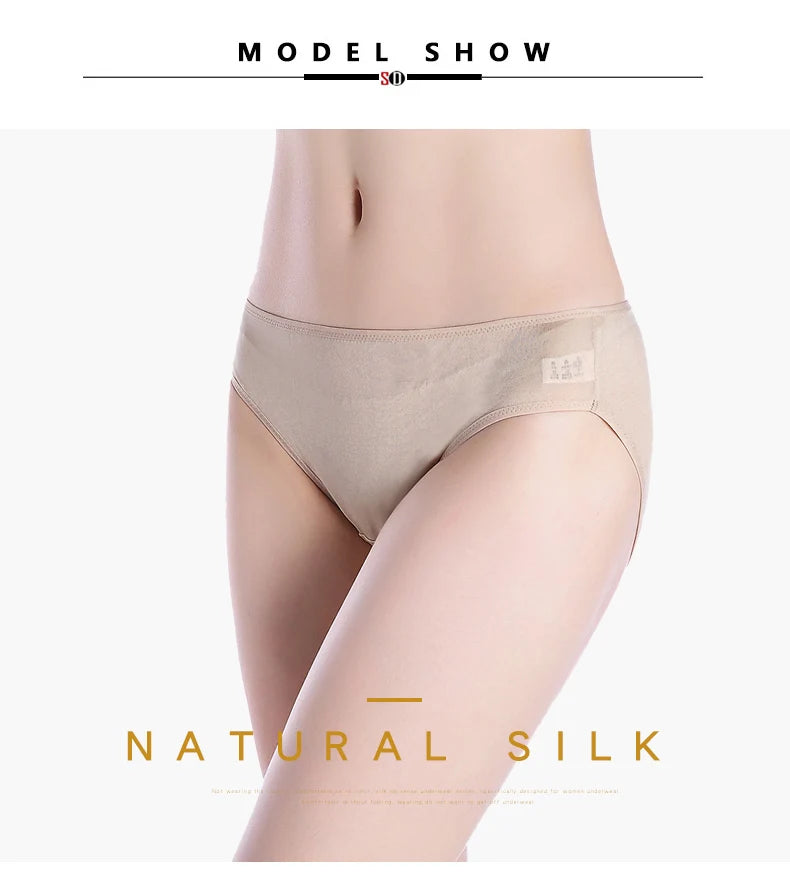 SuyaDream 3Stk/Los Frauen Höschen 100% Natürlich Seide Low-Rise Slips Gesund Basic Alltag Tragen Unterwäsche 2022 Neu Intimates