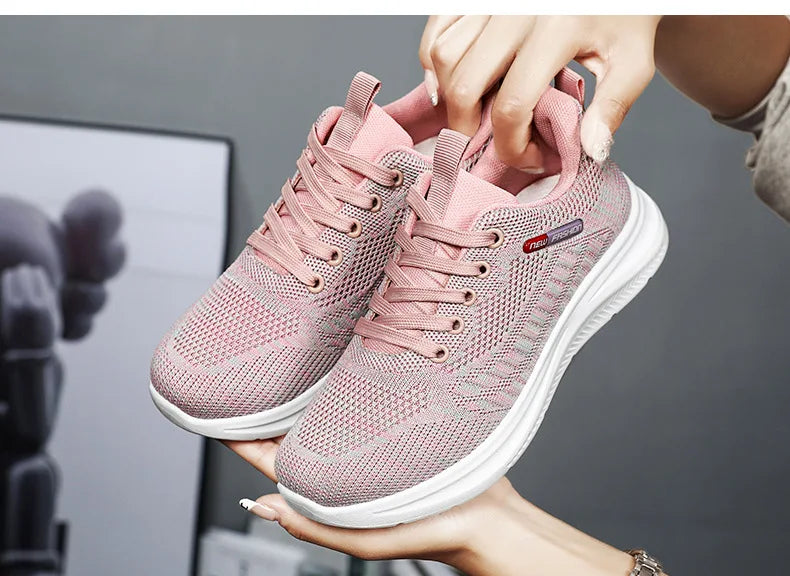 Damen 2025 Frühling Und Herbst Neu Gestrickt Damen Schuhe Schuhe Weiche Sohle Casual Sport Schuhe Für Damen Sneakers