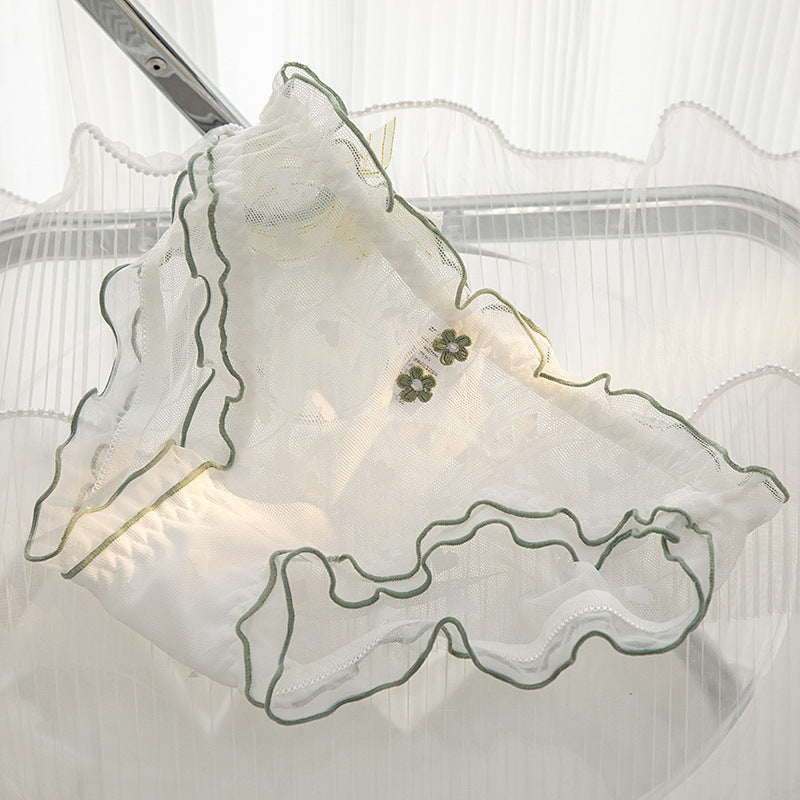 L-XL Women's Underwear Panty elegant Lace Panties Girls' Flower Comfort Briefs Middle Waist Seamless Underpants Female Lingerie