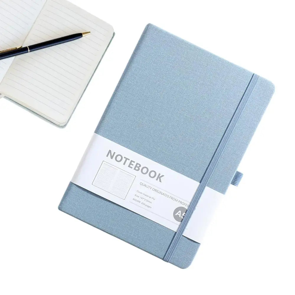 Diary Notebook A5 PU Leather Cover Horizontal Line Notebook Journal 200 Pages Notepads Diary Agenda Business Work Notebook