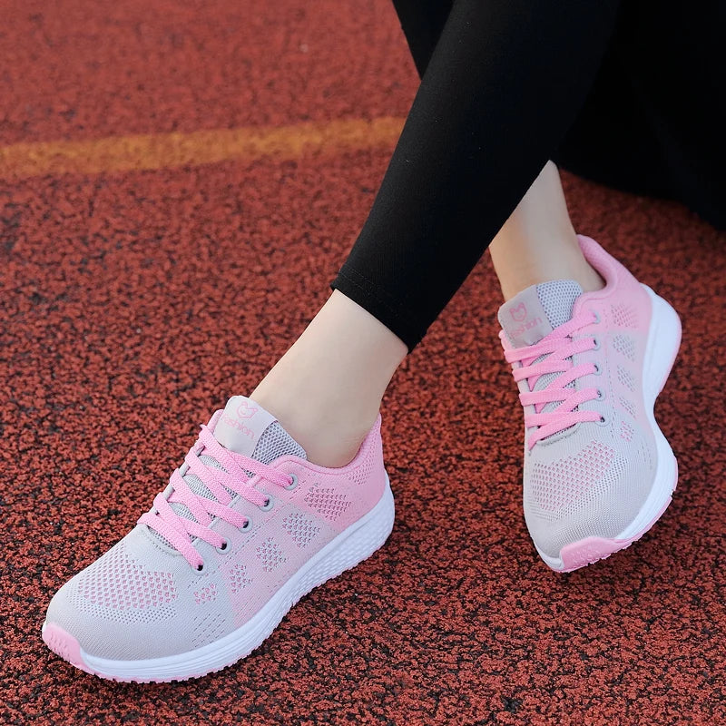 Women Casual Sneakers Fashion Breathable Mesh Flat Shoes Women's Outdoor Comfortable Non-slip Walking Shoes Tenis Feminino