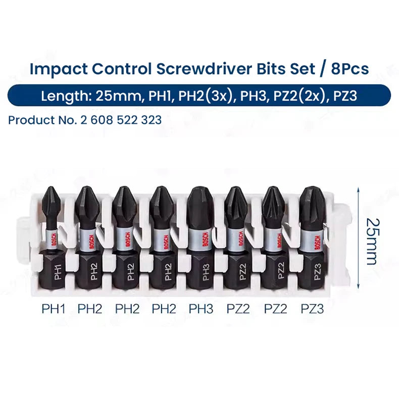 Bosch Screwdriver Bits Kit Impact Control Screwdriver Bits Sets Power Tool Kit Alloy Steel for Electric Drill Accessories