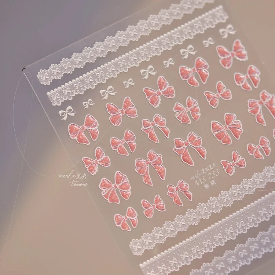 Autocolante pentru unghii RhstoeChoice 5D cu margine aurie - inimă, lună, stea