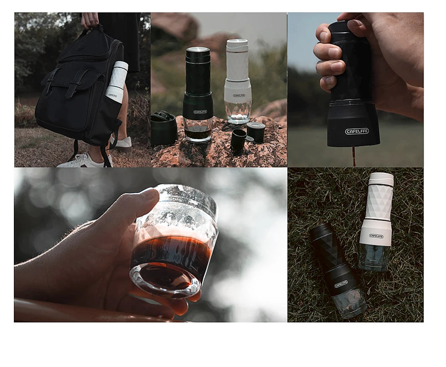 Cafelffe 3 In1 Portable Coffee Machine Hot/Cold Water Manual Espresso Maker For Capsule & Ground Hand Press Brewer hiking Travel