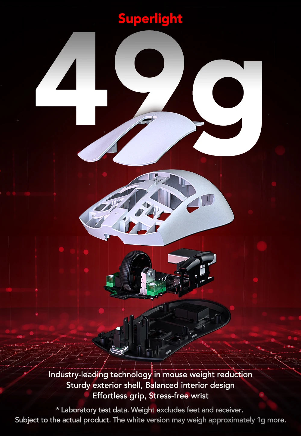 Mouse de gaming wireless Kysona Jupiter - 26000DPI 49g BT