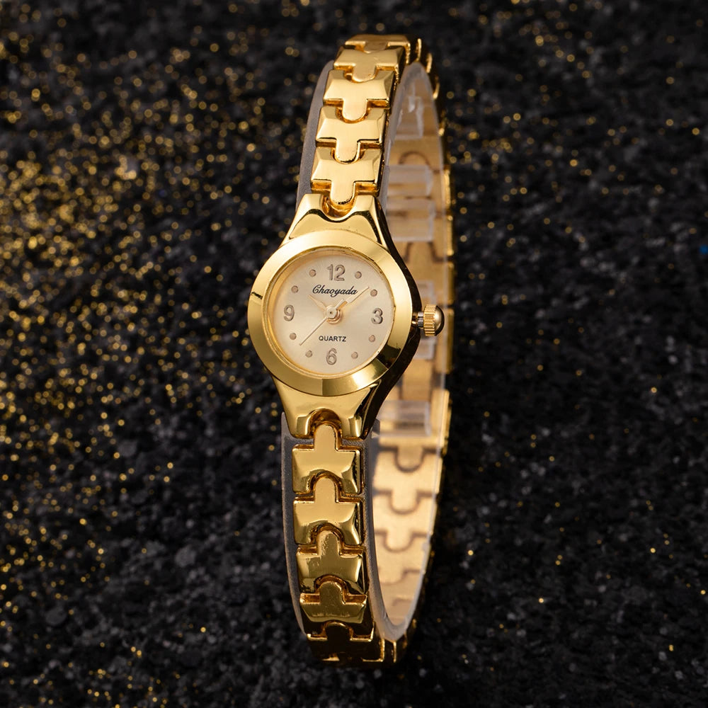Luxus Frauen Uhr 2025 - Strass Gold Armband Hohe Qualität - Klassisch Edelstahl Uhren Quarz Frauen Armbanduhr Geschenk Frau