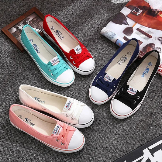 Women Shoes Fashion Comfortable Sports Sneakers Female Flats Trend Breathable Casual Canvas Shallow Shoes Women's Sneakersisd34