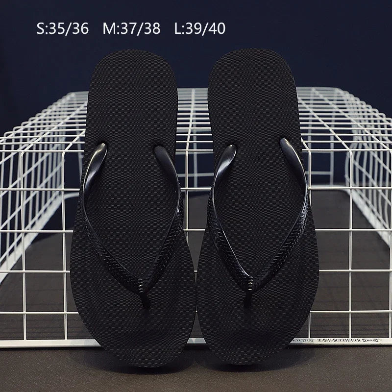 Women Summer Slippers Solid Beach Flip Flops Anti-slip Slipper Casual Shoes Home Shoes Women Simple Comfortable Beach Shoe