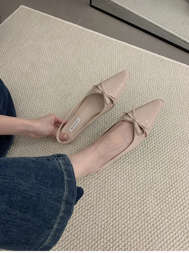 Summer Fashion Butterfly-knot Women Sandals Shallow Slip On Slingbacks Ladies Casual Dress Street Style Flats Shoes