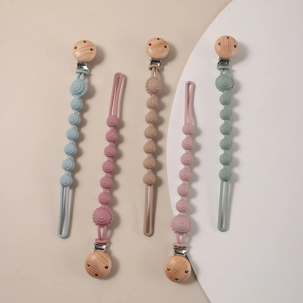 silicone Pacifier Clip Baby cartoon circle cute pacifier Chain for Newborn Teething Soother Dummy Clips beaded