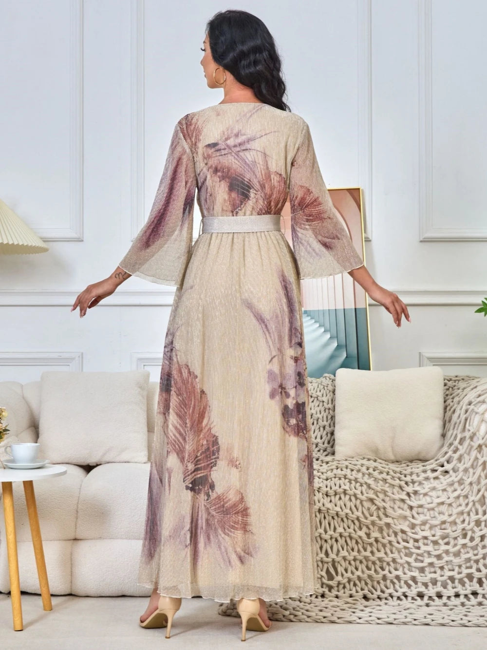 Rochie de seară elegantă cu decolteu în V pentru femei, linie A, pentru petrecere, personalizată în Dubai, caftan, pentru ocazii speciale, în stoc, rochie de bal casual