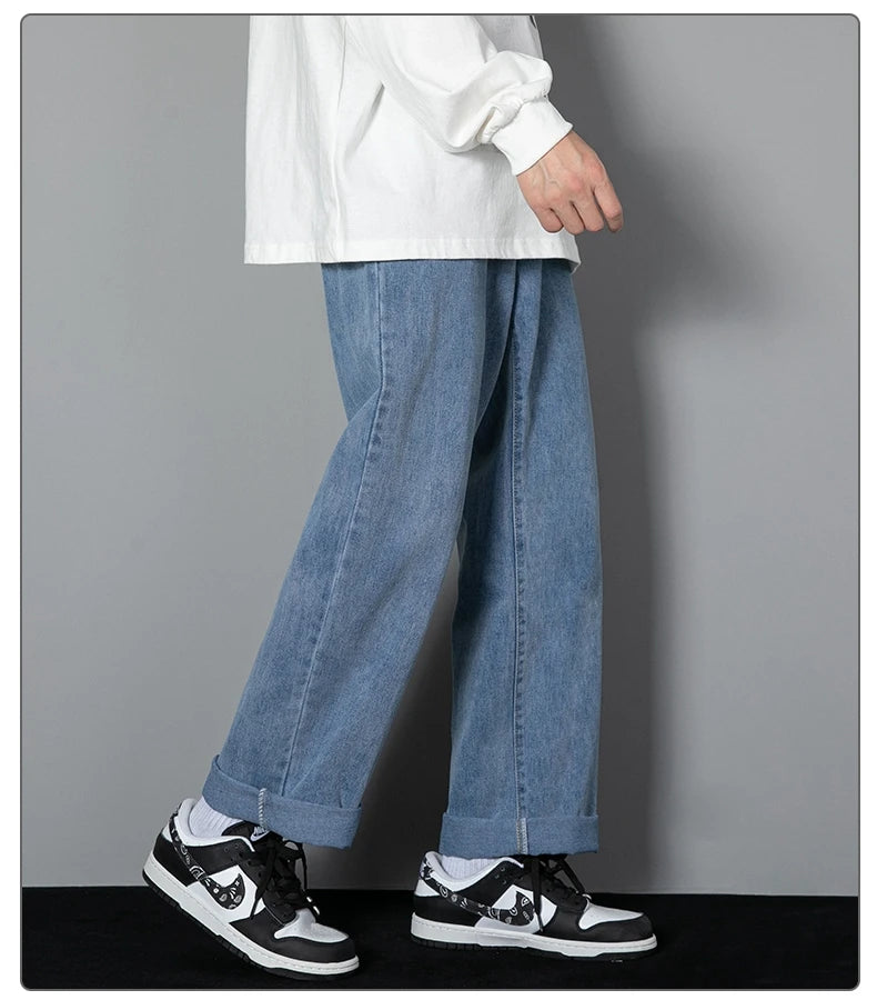 KFashion Classic Gerade Jeans - Weites Bein Einfarbig Blau
