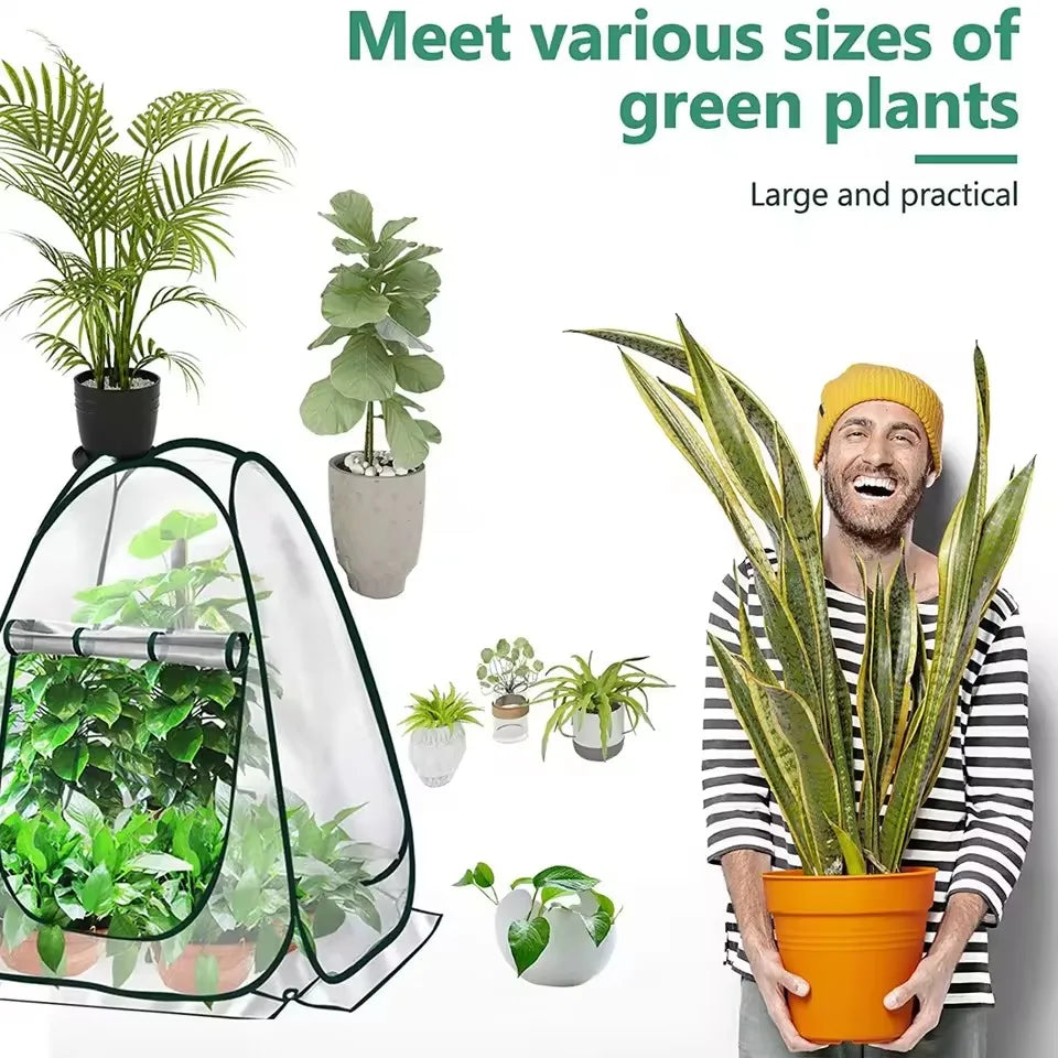 Plants Greenhouse Tent Transparent Folding Horticultural Greenhouse Warm Room Mini Sunroom Garden Nursery Plant Protective Cover