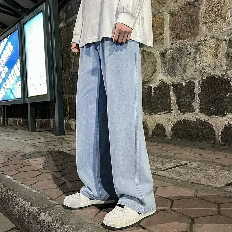 SHAN BAOC Loose Jeans Weit - Elastischer Bund Denims