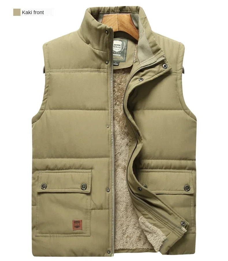 MAINKU Puffer-Weste Leicht Mit Fleecefutter Reißverschluss Größe 8XL - Warme Herren Weste Outdoor