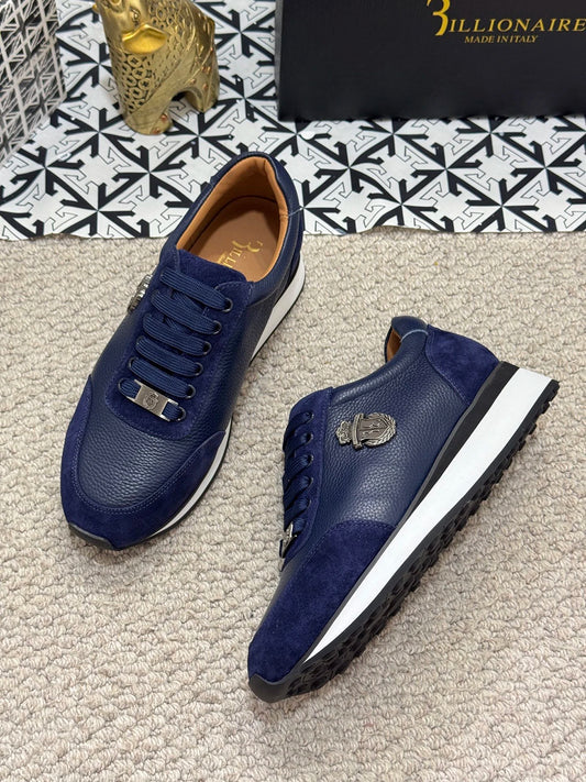 BLSK CPRT Slip On Sneaker Stickerei Design - Größe 39-45, Rindsleder Innenfutter, Gummisohle