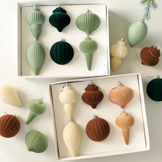 Velvet Kugeln Shatterproof - 6 Stück Ø4 cm Kunststoff Mehrfarbig Grün