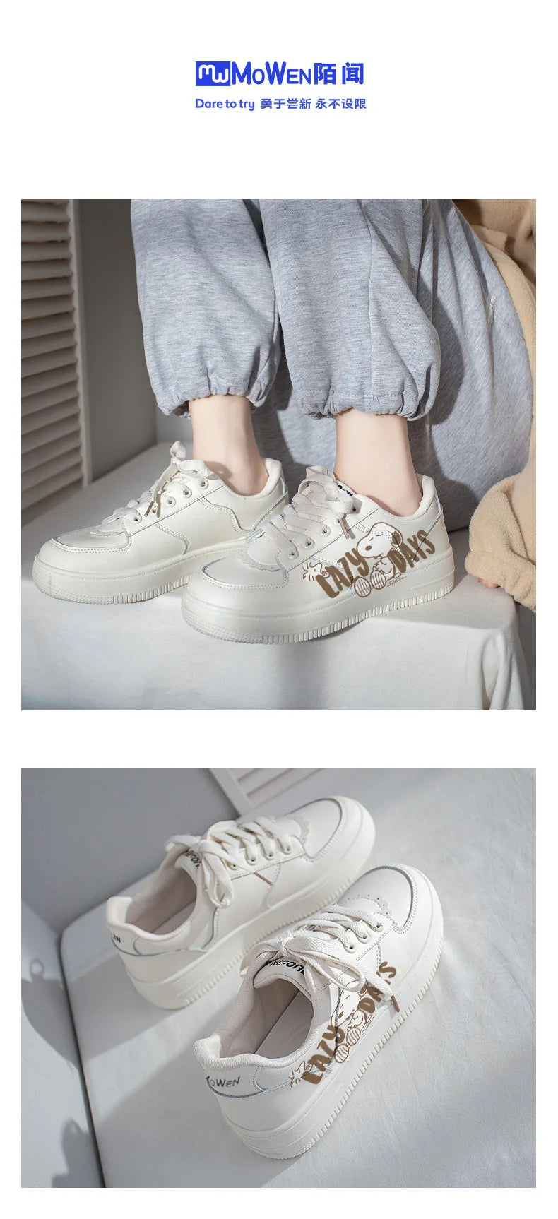 Snoopy Women Casual Shoes Fashion Breathable Walking Flat Shoes Woman White Graffiti Sneakers Women Tenis Feminino Female Shoes