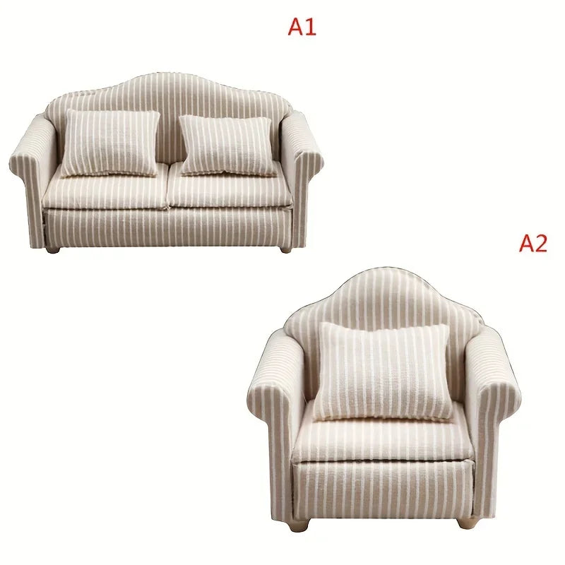 Guangdong Choice Mini Sofa DIY - PVC Weiß Beige Mit Kissen