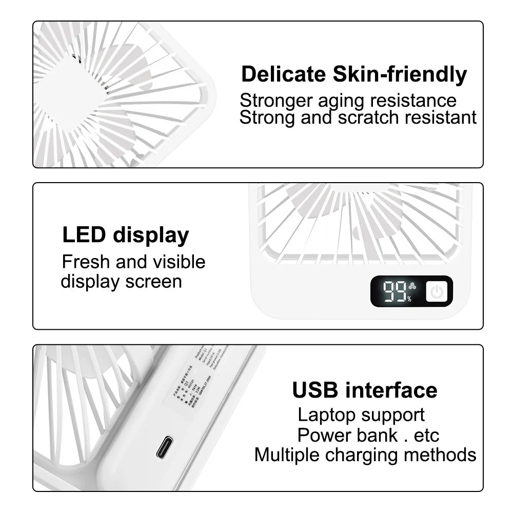 2025 New Small desktop fan USB charging Multi-scene use Car fan Camping fan Home office portable quiet outdoor simple summer fan