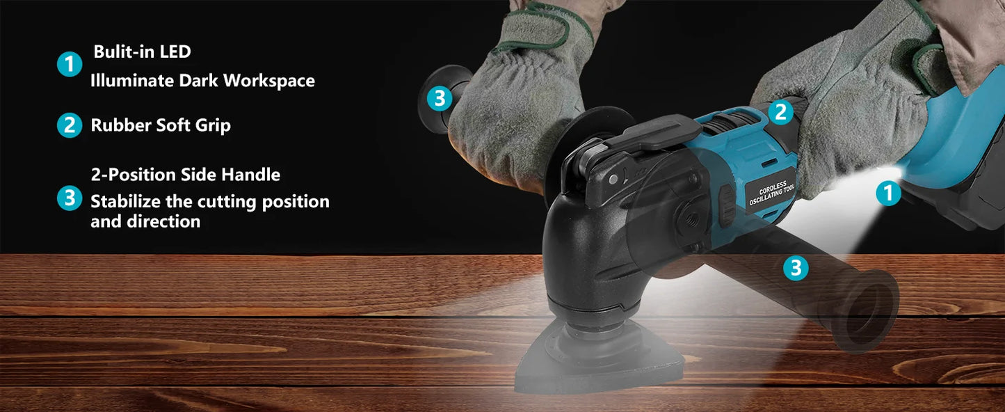 Multifunction Tool for Makita 18V Li-Ion Battery, Multimaster 6 Adjustable Speeds (Batteries Not Included)
