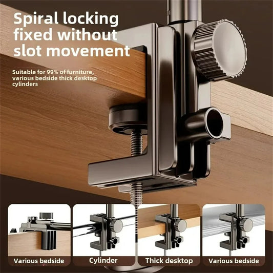 Tablet-Halter 2025 - Universal Schwenkarm Aluminium 4-13 Zoll - Flexibler Geräteständer Smartphone iPad Halterung