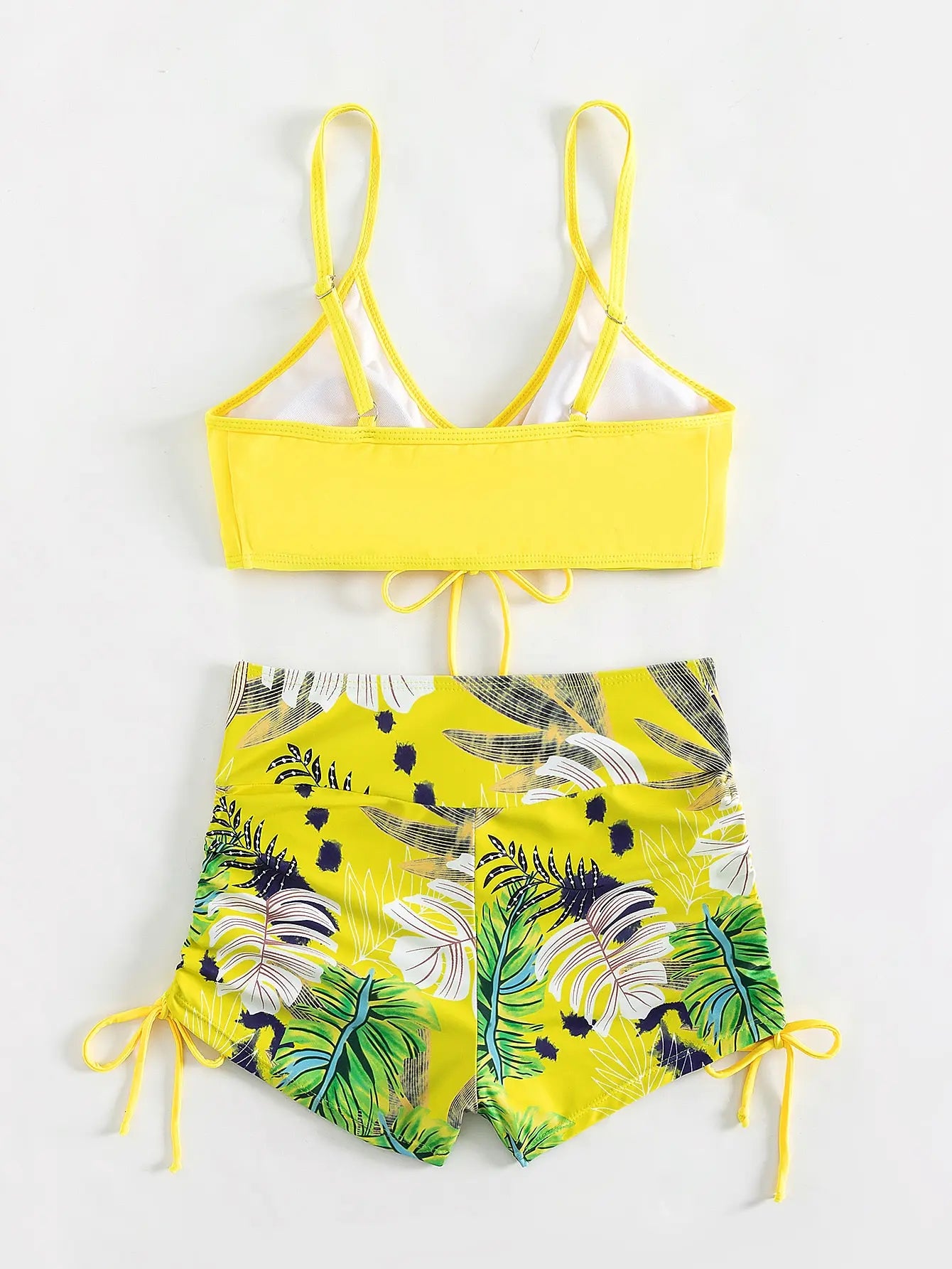 Damen Bikini 2025 - Hochtailliger Drawstring Front Shorts Bikinis für Frauen