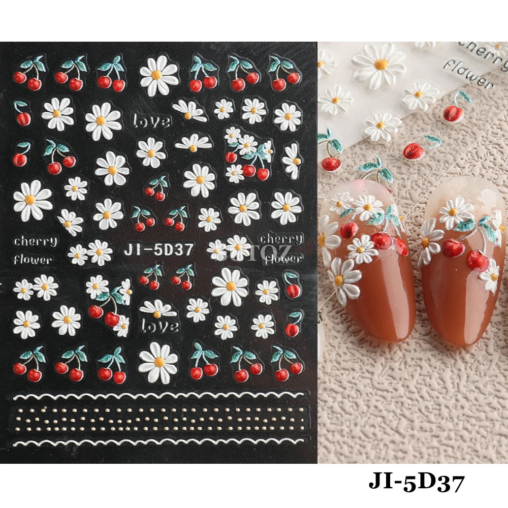 GL5D-K256 5D Sonnenblumen Nagelsticker - Herbstdesign Prägung