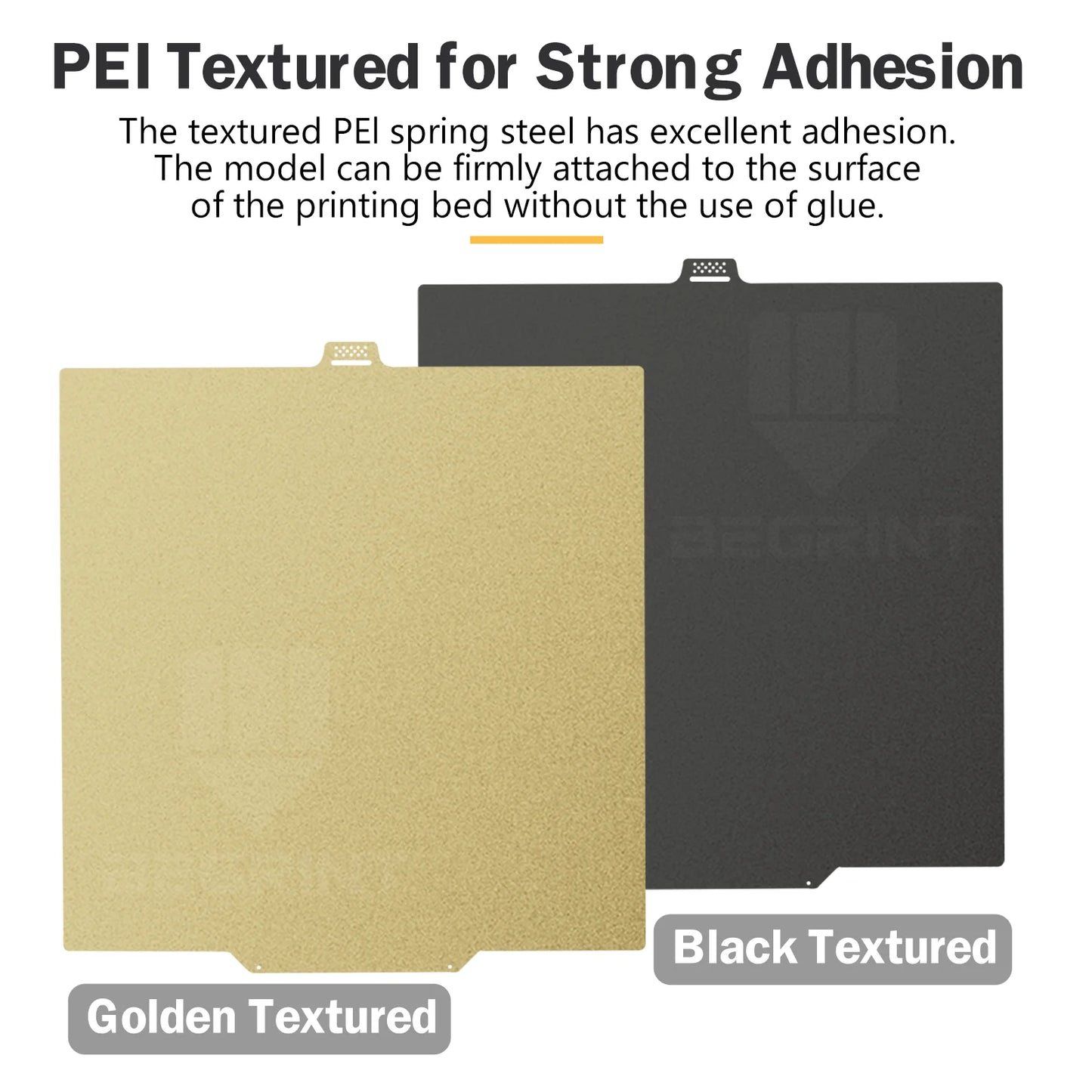 Pat încălzitor BEGRINTU Q2 - oțel cu arc PEI față-verso 280x280 mm