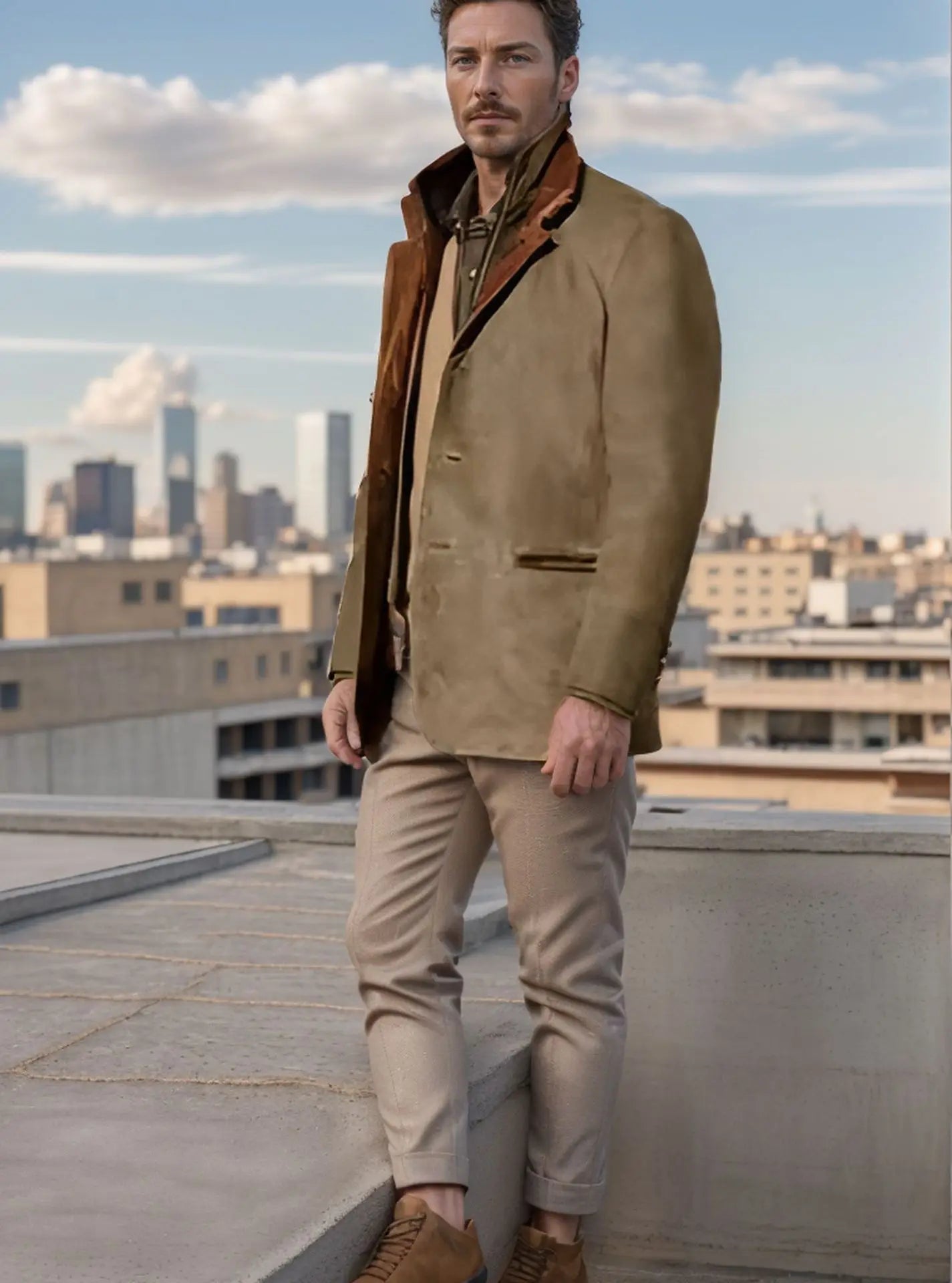 Maden Retro Schwergewicht Jacke Baumwolle - Khaki L/XL