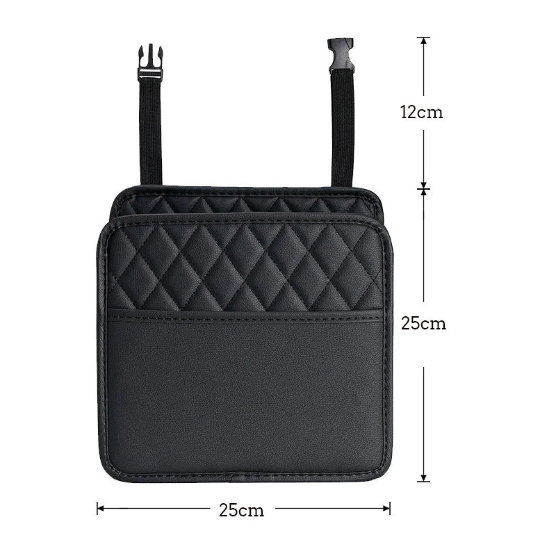 Geantă de depozitare multifuncțională pentru spătarul scaunului auto - Geantă de depozitare din piele, geantă de gunoi - Coș de gunoi pentru majoritatea modelelor