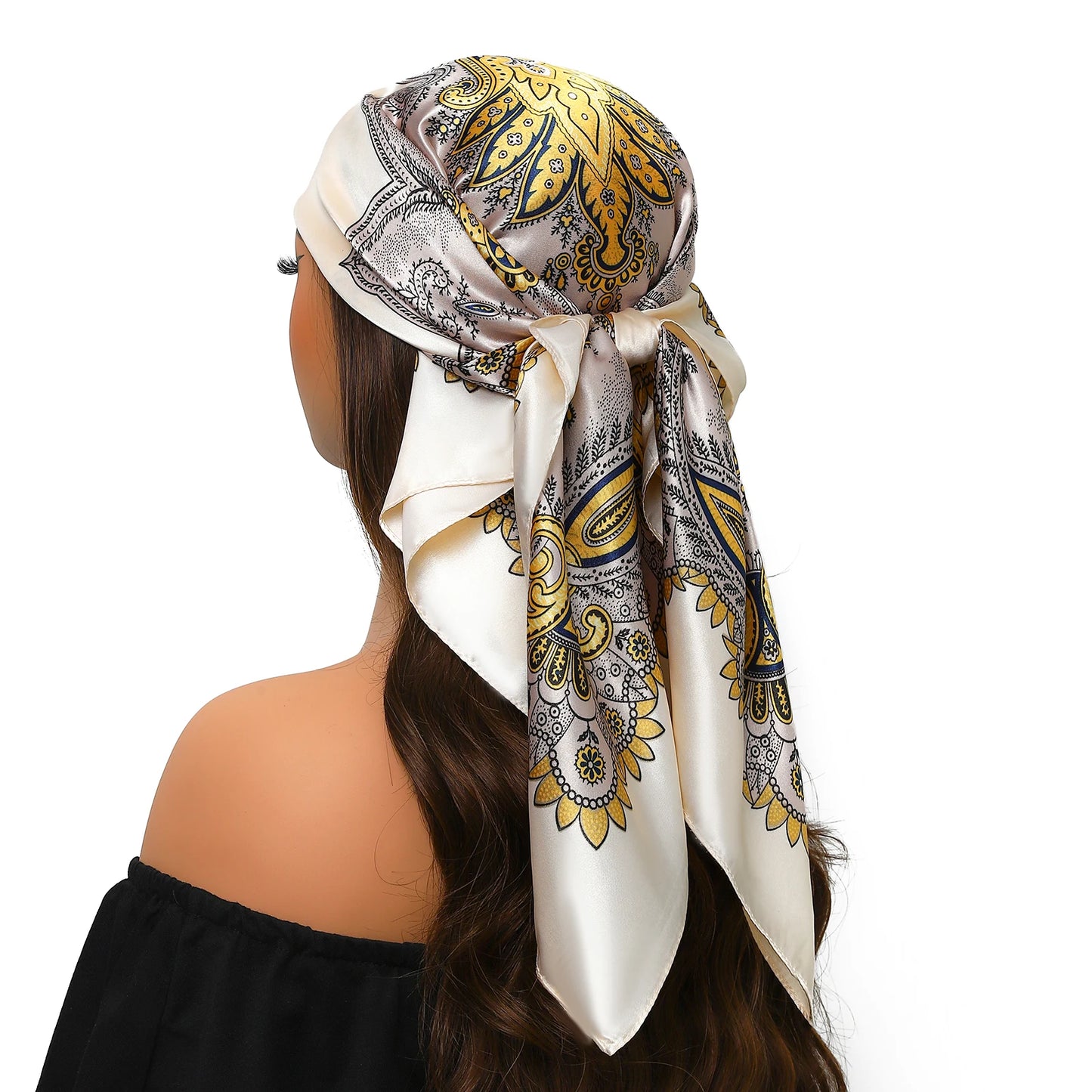 Kopf Foulard Seidenglanz - 90x90 cm Polyester weich