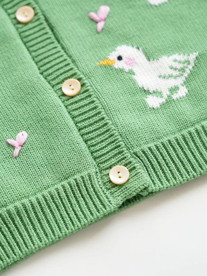 Deer jonmi Gestrickter Pilz-Pullover - Baumwolle Vollärmel