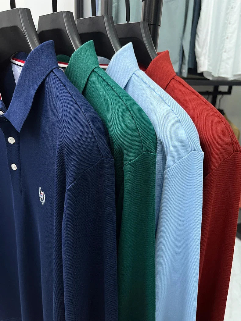 Tricou cu mânecă lungă și brodat Eleganza Polo - Mărimea M, amestec de bumbac