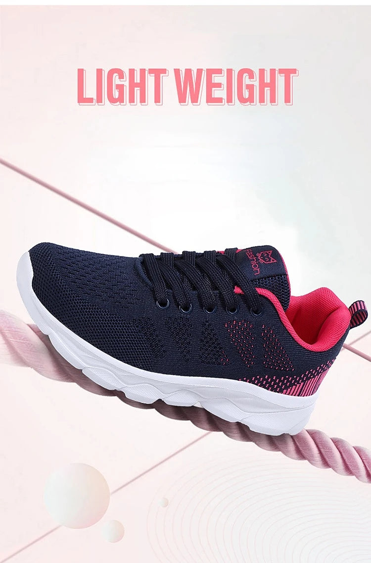 Hot Sneakers Shoes for Women Soft Flat Casual Shoes 2025 Spring Summer Light Breathable Mesh Sneakers Walking New Ladies Shoes