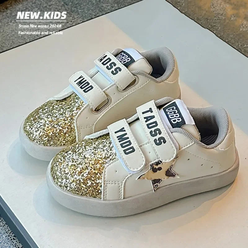 Baby Frühling Herbst 2025 - Mode Sequined Catwalk Style Süße Studenten Sneakers - Flache Vulkanisierte Schuhe Komfortable Kinder 7-13J