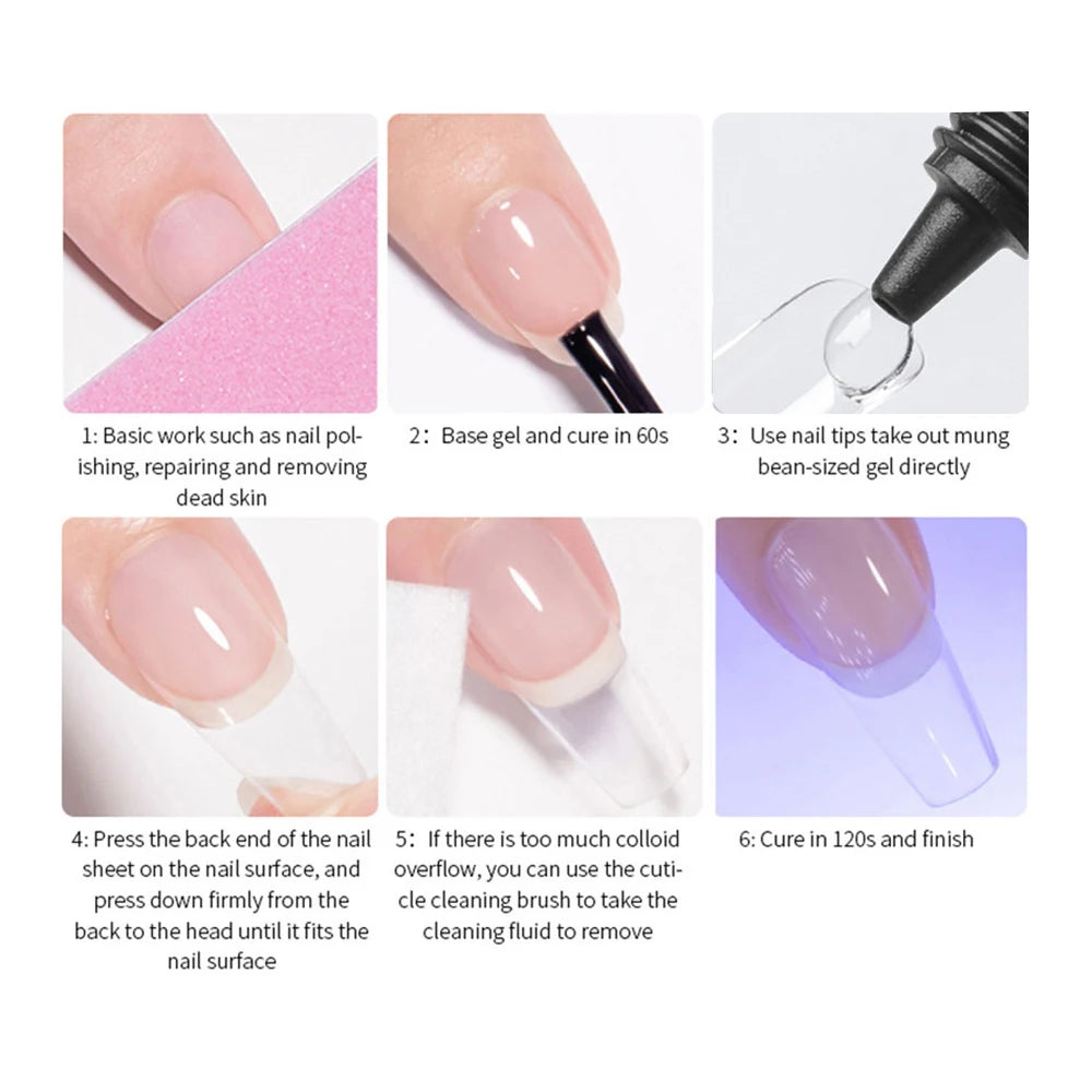 UV/LED Nail Tips Glue Gel for False Nails UV Strong Ahesive Solid Tube Nail Tip Glue Gel Polish Bonder Manicure Supplies