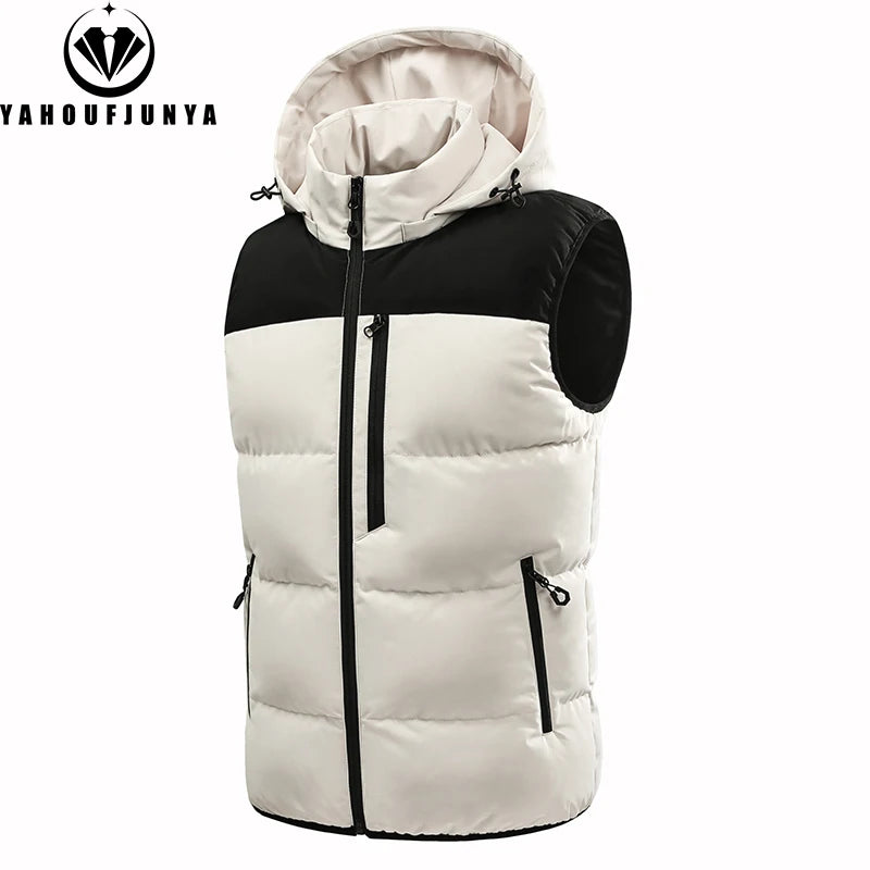 Hots Winddichte Fleece-Weste Abnehmbare Kapuze - Größe M-XL, Reißverschluss, Winddicht