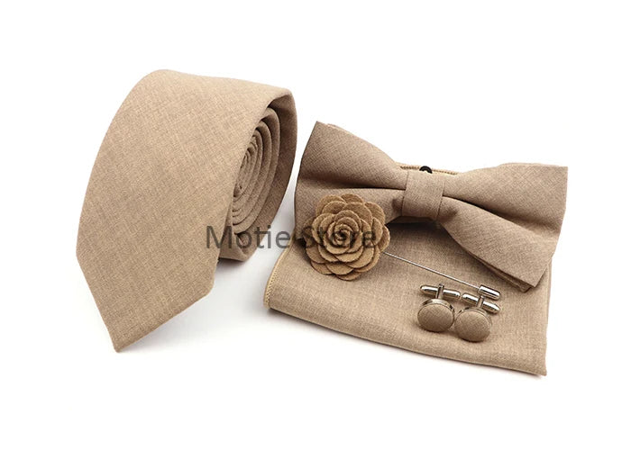 Neues Design 27-farbiger Männer-Accessories-Set: Klassische Baumwoll-Taschentuch, Manschettenknöpfe, Fliege für Hochzeit, Party, Geschenke