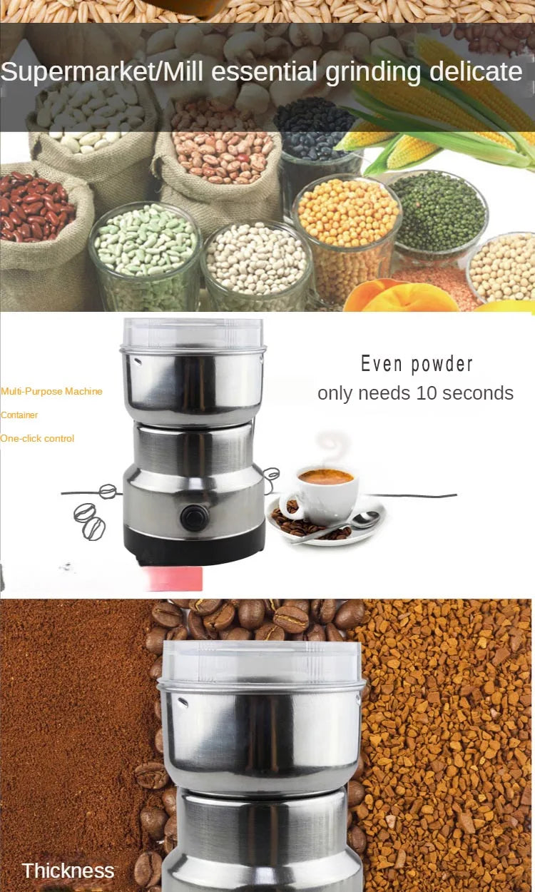 Coffee Grinder Electric Espresso Drip Coffe Portable Blender Grain Beans Spice Seeds Grinding Machine Kitchen Multifunction Mill